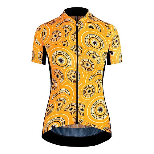 

21Grams Women's Short Sleeve Cycling Jersey Summer Spandex Polyester Yellow Bike Jersey Top Mountain Bike MTB Road Bike Cycling Quick Dry Moisture Wicking Breathable Sports Clothing Apparel