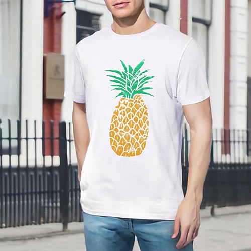 

Men's Unisex T shirt Shirt Hot Stamping Fruit Plus Size Print Short Sleeve Daily Tops 100% Cotton Basic Casual Round Neck White Black Gray / Summer