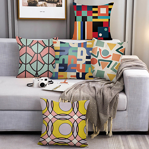 

Double Side Cushion Cover 5PC Soft Decorative Square Throw Pillow Cover Cushion Case Pillowcase for Sofa Bedroom Superior Quality Machine Washable