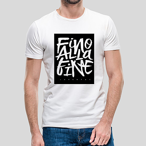 

Men's Unisex Tee T shirt Hot Stamping Graphic Prints Letter Plus Size Print Short Sleeve Casual Tops Cotton Basic Fashion Designer Big and Tall White