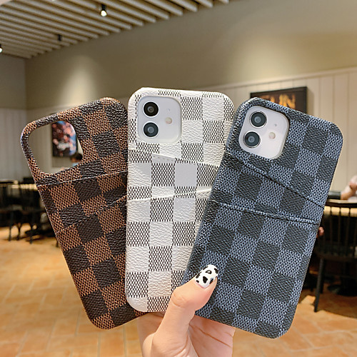 

PU Leather Phone Case For Apple iPhone 12 Pro Max 11 SE 2020 X XR XS Max 8 7 6 Shockproof Dustproof Geometric Pattern Back Cover with Card Holder