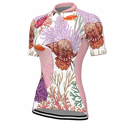 

21Grams Women's Short Sleeve Cycling Jersey Summer Spandex Polyester Pink Hawaii Bike Jersey Top Mountain Bike MTB Road Bike Cycling Quick Dry Moisture Wicking Breathable Sports Clothing Apparel