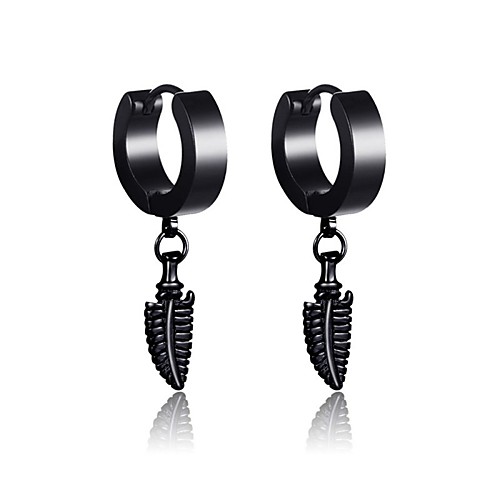 

Men's Earrings Classic Holiday Birthday Stylish Simple Stainless Steel Earrings Jewelry Silver / Gold / Black For Street Formal Date Festival 1pc