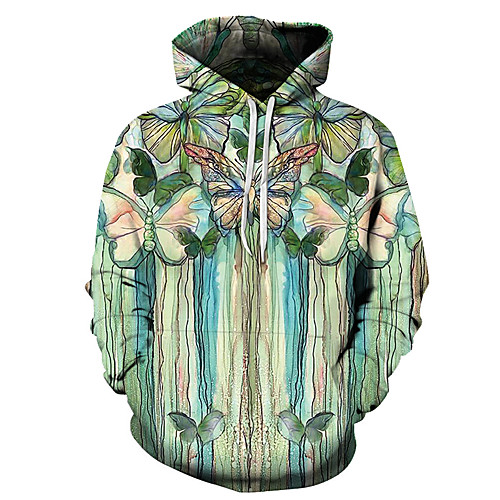 

Men's Unisex Plus Size Pullover Hoodie Sweatshirt Graphic Prints Flower Print Hooded Casual Daily Holiday 3D Print Basic Designer Hoodies Sweatshirts Long Sleeve Blue Light Blue