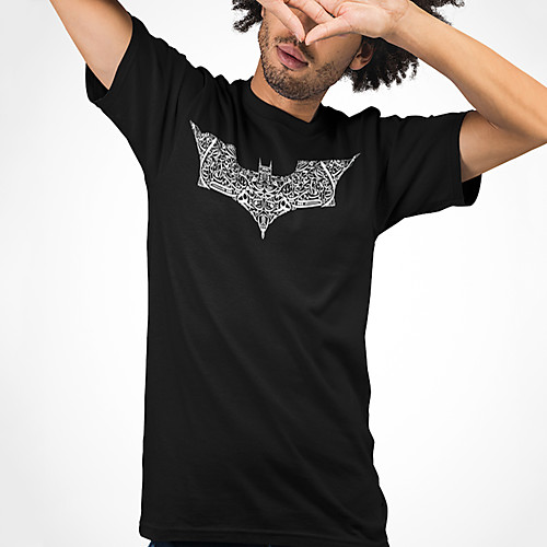 

Men's Unisex Tee T shirt Hot Stamping Graphic Prints Bat Plus Size Print Short Sleeve Casual Tops Cotton Basic Fashion Designer Big and Tall Black