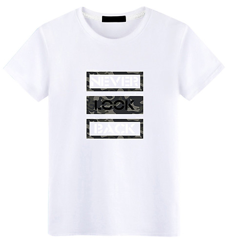 

Men's Unisex Tee T shirt Hot Stamping Graphic Prints Letter Plus Size Print Short Sleeve Casual Tops Cotton Basic Fashion Designer Big and Tall White Black Light gray