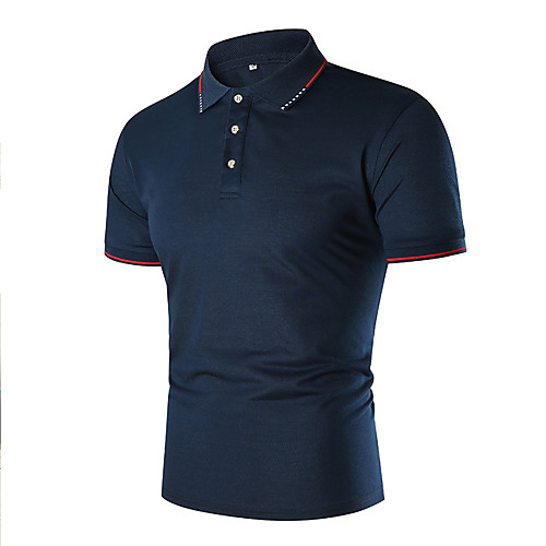 

Men's Golf Shirt Tennis Shirt Solid Colored Short Sleeve Casual Tops Business Fashion White Black Navy Blue