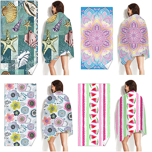 

Multi Purpose Beach Towel,Superfine Fibre Rectangular Colorful Planet/Flower Patterned Silk Scarf,Sand Free Towel, for Travel, Camping, Pool, Outdoor or Picnic