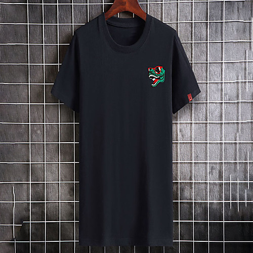 

Men's Unisex Tee T shirt Hot Stamping Dragon Graphic Prints Plus Size Print Short Sleeve Casual Tops Cotton Basic Fashion Designer Big and Tall White Black Dark Gray