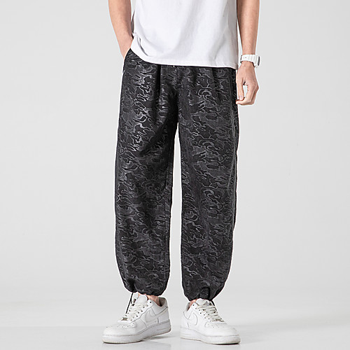 

Men's Chino Boho Outdoor Sports Casual Home Pants Chinos Pants Graphic Prints Knee Length Black Gray
