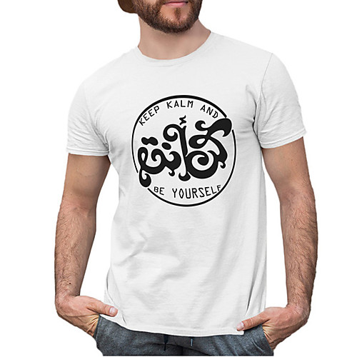 

Men's Unisex Tee T shirt Hot Stamping Graphic Prints Letter Plus Size Print Short Sleeve Casual Tops Cotton Basic Fashion Designer Big and Tall White