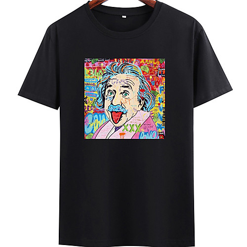 

Men's Unisex Tee T shirt Hot Stamping Graphic Prints Ink Painting Plus Size Short Sleeve Casual Tops 100% Cotton Basic Designer Big and Tall Black