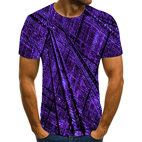 

Men's Unisex Tee T shirt 3D Print 3D Graphic Prints Plus Size Print Short Sleeve Casual Tops Basic Fashion Designer Big and Tall Purple