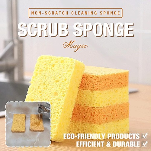 

5PCS Sponge Eraser Oil Removal Artifact Brush Dish Pot Cleaning Brush Wood Pulp Sponge Descaling Clean Rub Pot Kitchen Tools Gadgets
