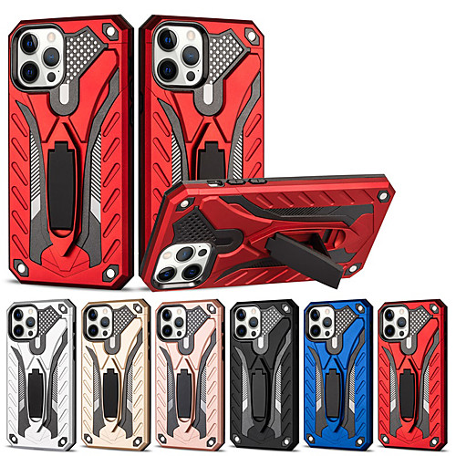 

Phone Case For Apple Back Cover iPhone 12 Pro Max 11 SE 2020 X XR XS Max 8 7 6 Shockproof Dustproof with Stand Solid Colored TPU