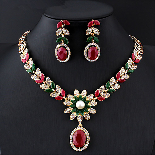 

Women's Jewelry Set Botanical Sweet Earrings Jewelry Rainbow / Red For Party Evening Festival 1 set