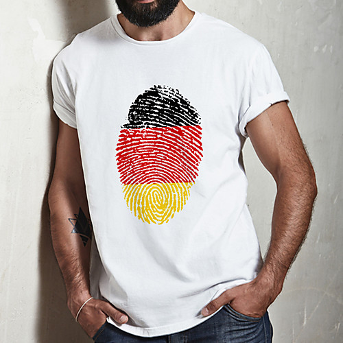 

Men's Unisex Tee T shirt Hot Stamping Graphic Prints Fingerprint Plus Size Print Short Sleeve Casual Tops Cotton Basic Fashion Designer Big and Tall White