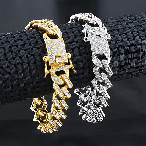 

Bracelet Cuban Link 3D Printed European Alloy Bracelet Jewelry Silver / Gold For Gift