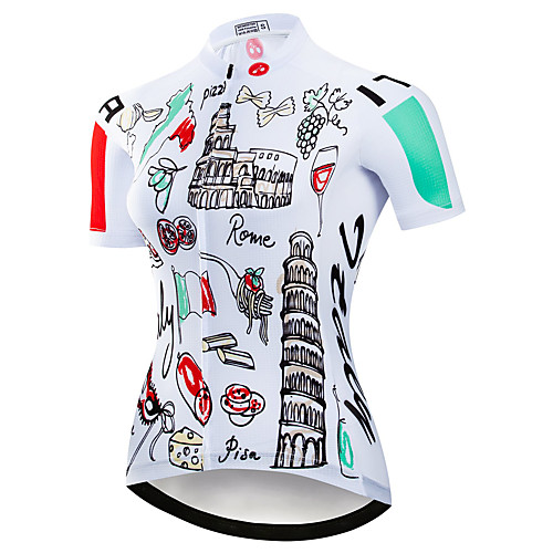 

21Grams Women's Short Sleeve Cycling Jersey Summer Spandex Polyester Green Bike Jersey Top Mountain Bike MTB Road Bike Cycling Quick Dry Moisture Wicking Breathable Sports Clothing Apparel / Stretchy