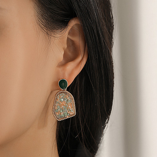

Women's Drop Earrings Earrings Geometrical Vintage European Earrings Jewelry Green For Gift Prom Date 1 Pair