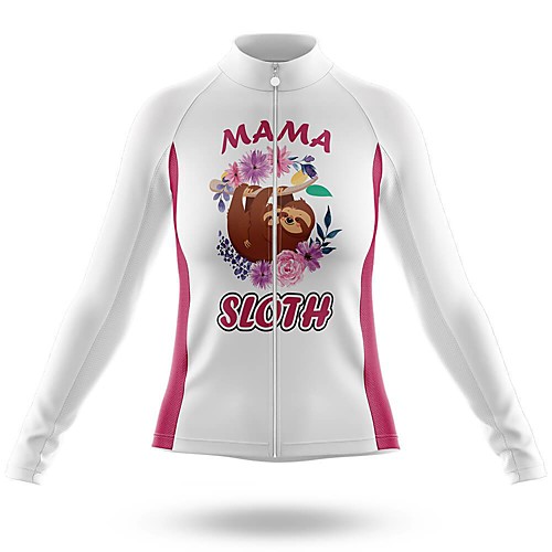 

21Grams Women's Long Sleeve Cycling Jersey Summer Spandex Polyester White Animal Bike Jersey Top Mountain Bike MTB Road Bike Cycling Quick Dry Moisture Wicking Breathable Sports Clothing Apparel