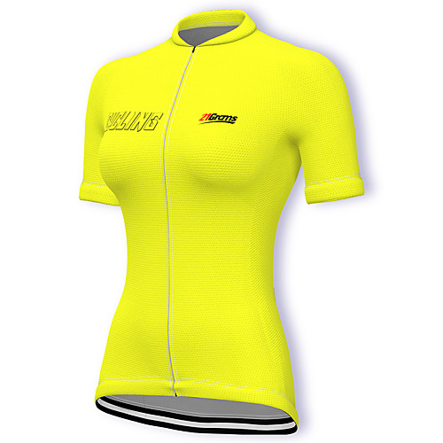 

21Grams Women's Short Sleeve Cycling Jersey Summer Spandex Polyester Yellow Solid Color Bike Jersey Top Mountain Bike MTB Road Bike Cycling Quick Dry Moisture Wicking Breathable Sports Clothing