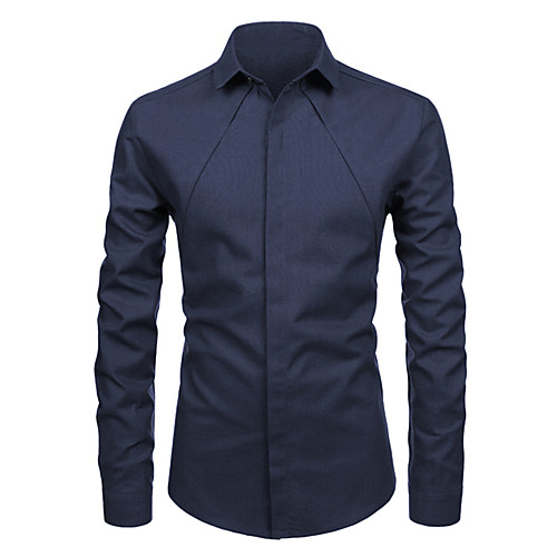 

Men's Shirt Solid Color Long Sleeve Casual Tops Casual White Black Red