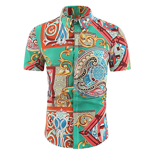 

Men's Shirt Other Prints Floral Short Sleeve Daily Tops Simple A