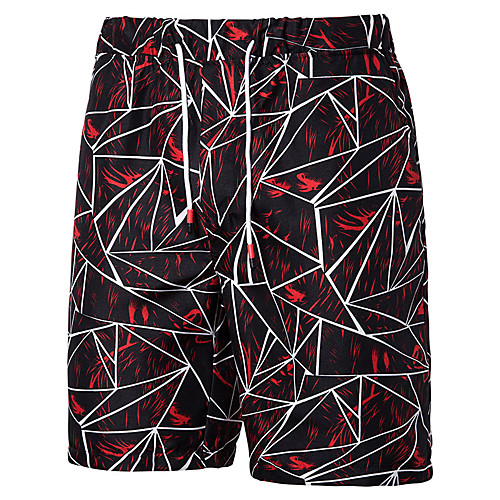 

Men's Casual Plus Size Loose Casual Holiday Shorts Bermuda shorts Pants Graphic Leaf Knee Length Wine Navy Blue / Summer / Drawstring