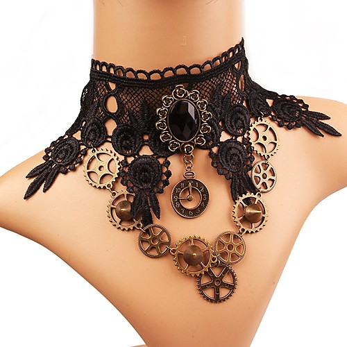 

Women's Choker Necklace Oversized Alloy Black 28 cm Necklace Jewelry 1pc For Festival