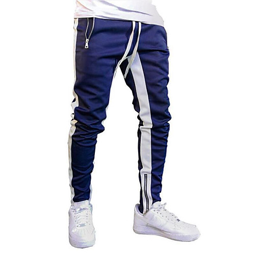 

Men's Sporty Casual / Sporty Streetwear Quick Dry Breathable Soft Daily Sports Pants Chinos Trousers Pants Color Block Full Length Drawstring Elastic Waist White Red Yellow Grey Navy Blue