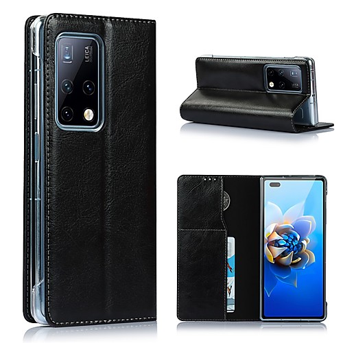 

Phone Case For Huawei Flip Huawei Mate X2 Shockproof Dustproof Solid Colored Genuine Leather