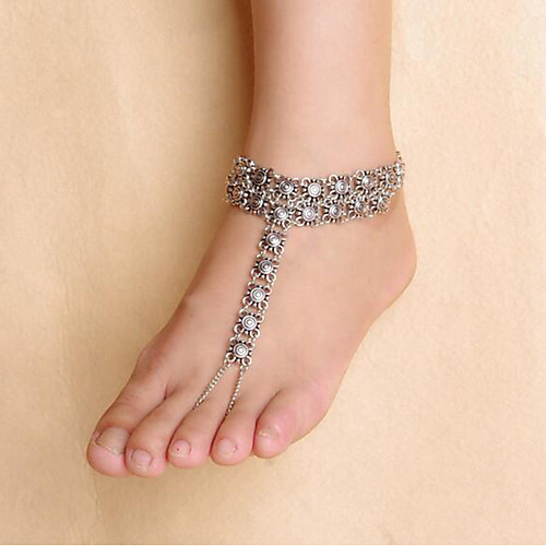 

Anklet Women's Body Jewelry For Holiday Imitation Diamond Alloy Silver