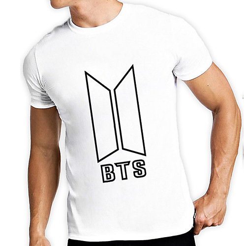 

Men's Unisex Tee T shirt Hot Stamping Graphic Prints Letter Plus Size Print Short Sleeve Casual Tops Cotton Basic Designer Big and Tall White