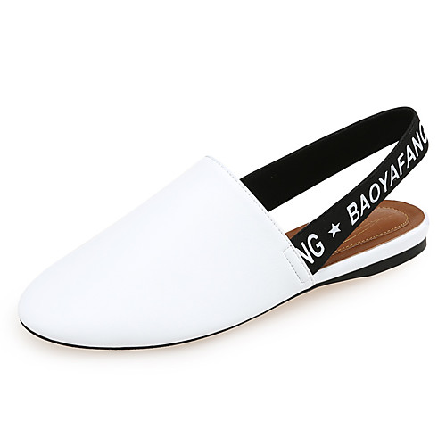 

Women's Clogs & Mules Flat Heel Closed Toe Faux Leather Solid Colored White Burgundy Black
