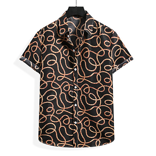 

Men's Shirt Graphic Short Sleeve Casual Tops Simple Rainbow