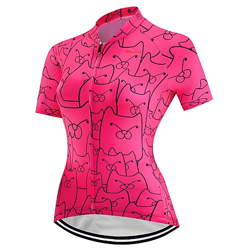 

21Grams Women's Short Sleeve Cycling Jersey Summer Spandex Polyester Pink Bike Jersey Top Mountain Bike MTB Road Bike Cycling Quick Dry Moisture Wicking Breathable Sports Clothing Apparel / Stretchy