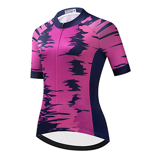 

21Grams Women's Short Sleeve Cycling Jersey Summer Spandex Polyester Pink Graffiti Bike Jersey Top Mountain Bike MTB Road Bike Cycling Quick Dry Moisture Wicking Breathable Sports Clothing Apparel