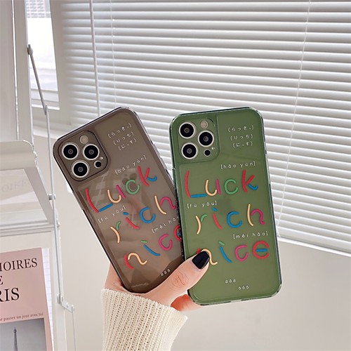 

Phone Case For Apple Back Cover iPhone 12 Pro Max 11 SE 2020 X XR XS Max 8 7 Shockproof Dustproof Word / Phrase TPU