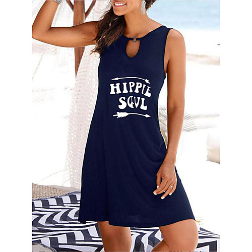 

Women's A Line Dress Short Mini Dress Green Black Dark Blue Sleeveless Pattern Summer Casual 2021 S M L XL XXL 3XL 4XL 5XL