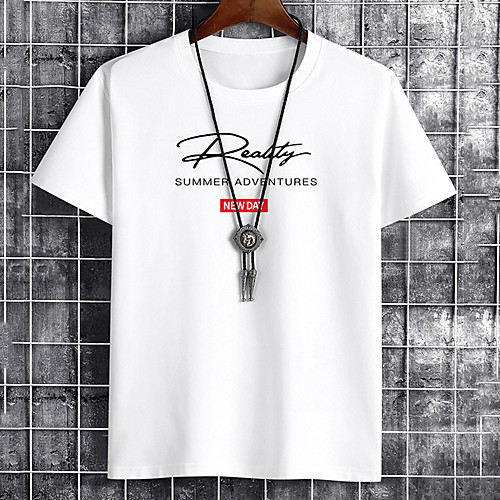 

Men's Unisex Tee T shirt Hot Stamping Graphic Prints Letter Plus Size Print Short Sleeve Casual Tops Cotton Basic Fashion Designer Big and Tall White Black Khaki