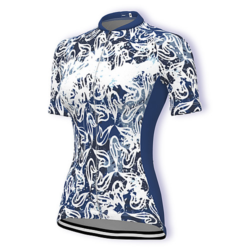 

21Grams Women's Short Sleeve Cycling Jersey Summer Spandex Polyester Dark Blue Bike Jersey Top Mountain Bike MTB Road Bike Cycling Quick Dry Moisture Wicking Breathable Sports Clothing Apparel
