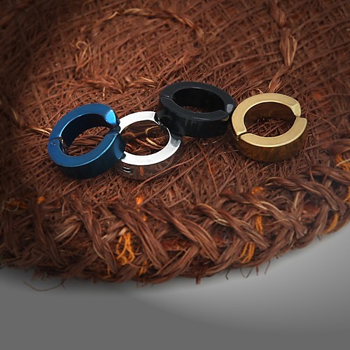 

Men's Earrings Classic Holiday Birthday Stylish Simple Stainless Steel Earrings Jewelry Rainbow color / Blue / Silver For Street Formal Date Festival 1pc