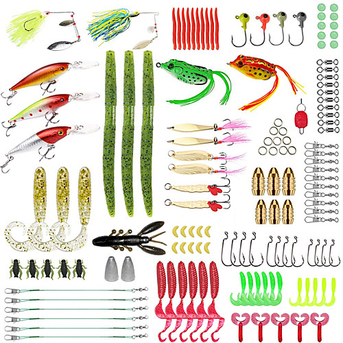 

137 pcs Lure kit Fishing Lures Hard Bait Soft Bait Spoons Minnow Craws / Shrimp Frog Worm lifelike 3D Eyes Bass Trout Pike Freshwater and Saltwater