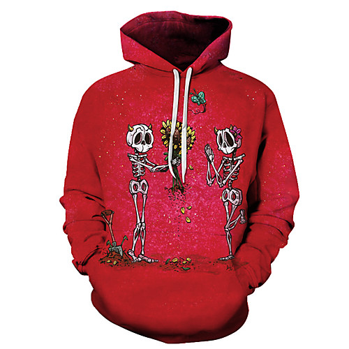 

Men's Unisex Plus Size Pullover Hoodie Sweatshirt Graphic Prints Skull Print Hooded Casual Daily Holiday 3D Print Basic Designer Hoodies Sweatshirts Long Sleeve Blue Yellow Red