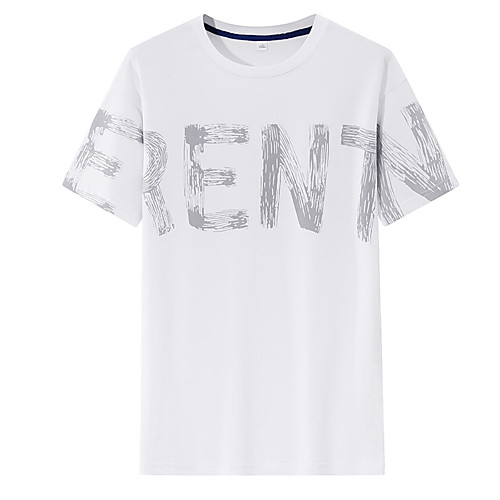 

Men's Unisex Tee T shirt Hot Stamping Graphic Prints Letter Plus Size Print Short Sleeve Casual Tops Cotton Basic Fashion Designer Big and Tall White Light gray