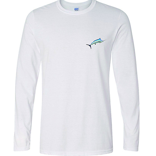

CAWANFLY Men's Fishing Shirt Outdoor Long Sleeve UPF50 Quick Dry Breathable Sweat wicking Top Autumn / Fall Spring Summer Athleisure Fishing Camping & Hiking White / Micro-elastic / Animal