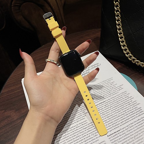 

Smart Watch Band for Apple iWatch 1 pcs Classic Buckle Silicone Replacement Wrist Strap for Apple Watch Series SE / 6/5/4/3/2/1