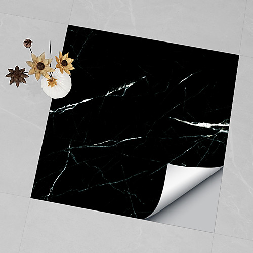 

Hard Piece Marble Tile Stickers Black Gray Granite Wallpaper Self-adhesive Wall Stickers Removable Waterproof Stickers Home Kitchen Bathroom Black Marble Wallpaper 4pcs 30x30cm