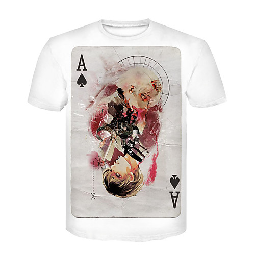 

Men's T shirt 3D Print 3D Rivet Mesh Short Sleeve Casual Tops White Red Green